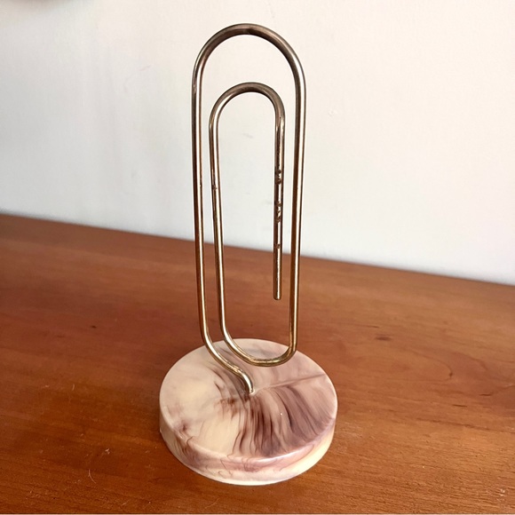 Vintage Office Vintage Large Standing Metal Paper Clip Note Holder